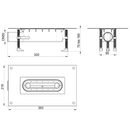 Aura Ablauf für Duschrinnenprägung DN 50, inklusive Dichtmembran und Wasserschutz 30-4