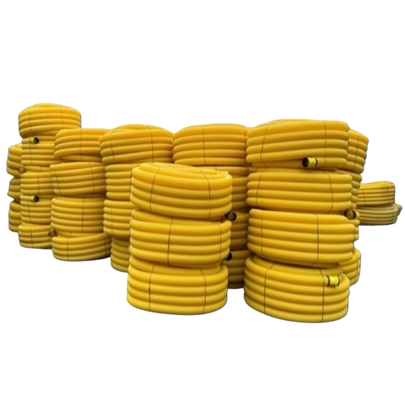 PVC-Dränagerohr flex. da100x4.0mm geschlitzt n. ÖNORM B5140 Rolle 50m gelb