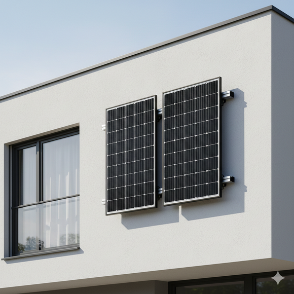K2 Balkonkraftwerk Montageset für 2 Module - Fassade od. Trapezblech | vertikal & horizontal