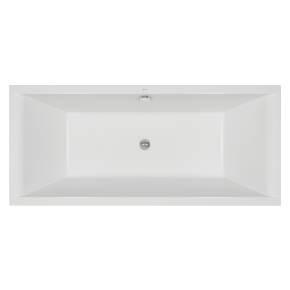 Badewannen-Komplettset mit Aufputz-Wannenarmatur + Handbrause | Duo 170 × 75 cm Acryl weiß (ohne Wannenschürze)
