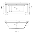 Badewannen-Komplettset mit Aufputz-Wannenarmatur + Handbrause | Duo 170 × 75 cm Acryl weiß (ohne Wannenschürze)-5