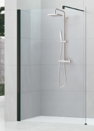 Spa 1.0 Freistehende Seitenwand 140/200cm, Glas ESG Clean, Schwarz Matt