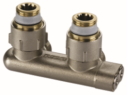 Simplex Umlenkstueck E1/50 f. 1/2" IG E-form m. Absperrung vernickelt