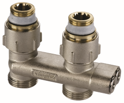 Simplex Umlenkstueck D1/50 f. 1/2" IG D-form m. Absperrung vernickelt