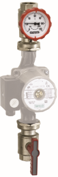 SX Pumpen-Vorl.-Gruppe DN25 G1i PN16 MS vern. 2tlg. Thermom.gr.