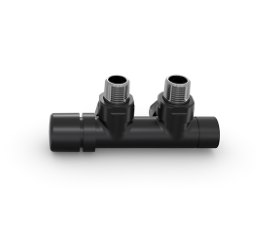 ZEHNDER – Passion Anschlussarmatur Eckform für Thermostatkopf links, Black Matt – 1 Stück