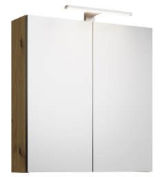Era Spiegelschrank 60x68x23,4cm LED-Aufsatzleuchte, Eiche Caramel