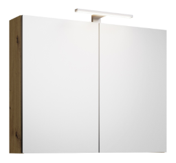 Era Spiegelschrank 80x68x23,4cm LED-Aufsatzleuchte, Eiche Caramel
