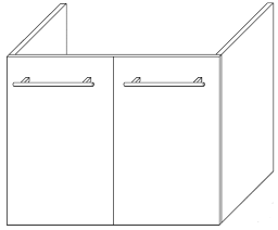 Una – Unterschrank für WT1 mit 2 Türen, Schlosseiche, 59 × 46 × 45,2 cm – 1 Stück