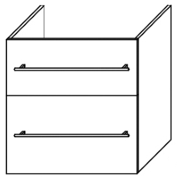 Una Unterschrank für WT1 2 Auszüge, 59x60x45,2cm, Schlosseiche