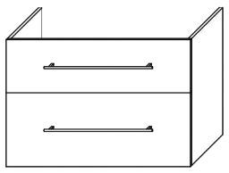 Una Unterschrank für WT4 2 Auszüge, 89x60x45,2cm, Weiß