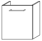 Una – Unterschrank für WT8 1 Tür, Veruna Eiche, 40 × 46 × 21,7 cm