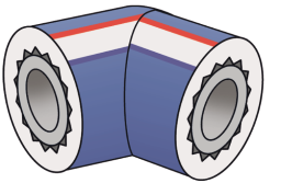 KE70-LX4 KE PP-RCT LX Winkel 45 Grad 25 Isolierst. 4mm