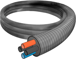 PEX04 KELIT QUATTRO Rohr Wärmepumpe 6bar Mediumrohr 2x32mm Elektroleerverr. 2x32