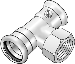 NPI447 Edelst.Pr.T-St.m.Abg.IG 76x3/4" für Trinkwasser nicht zulässig