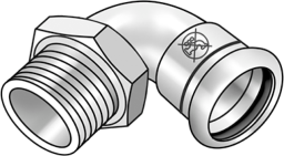 NPI460 Edel.Pr.Üg.Wink.90 Grad m.AG 18x1/2" für Trinkwasser nicht zulässig