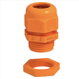 Kabelverschraubung mit Gegenmutter M25 P olyamid pastellorange RAL 2003