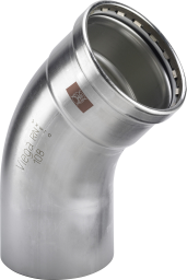 Viega Bogen 45 Grad mit SC Temponox XL 1726.1XL in 76,1mm Stahl nichtrostend