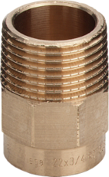 Übergangsnippel 94243G in 15mm R3/4 Rotguss