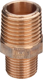 Reduziernippel 3245 mit Mehrkant in R1 1/2 x R1 Rotguss