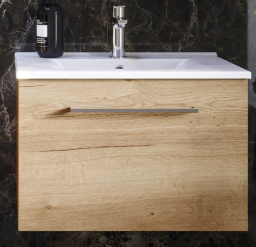Juna Unterschrank mit Keramik-Waschtisch, 1 Auszug, 60 × 40 × 44 cm, Weiß Matt