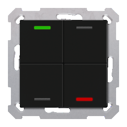 KNX-Taster Light 55 4-fach RGBW Secure schwarz matt MDT
