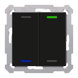MDT KNX-Tastsensor Light 55 2-fach RGBW, schwarz matt, Secure