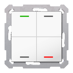 KNX-Taster Light 55 4-fach RGBW mit Temperatursensor, Data Secure, reinweiß glänzend MDT