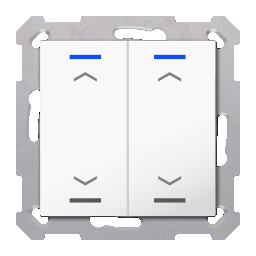 MDT KNX-Tastsensor Light 55 2-fach RGBW Jalousie Secure reinweiß glänzend