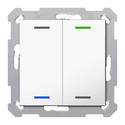 MDT KNX Tastsensor Light 55 2-fach RGBW mit Temperatursensor, Secure, reinweiß glänzend