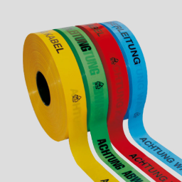 Trassenwarnband, gelb, Rolle 250m 40x015mm, Achtung Lichtwellenleiter