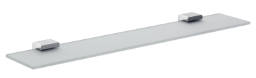 EMCO – Passion Kristallglasablage satiniert 60 × 11,3 × 2,5 cm, inklusive Konsolen, Chrom