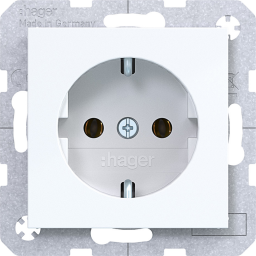 Steckd. SCHUKO Steckkl. Ax/Cx liweiß gl