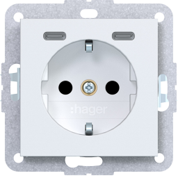Stkd SCHUKO USB-C 2f 20W A.x/C.x lw ma