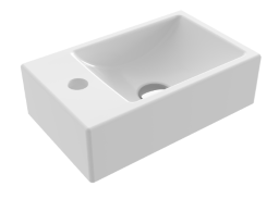 Bocchi Passion Handwaschbecken 37cm Hahnloch li, ohne ÜL-Loch, weiß GL