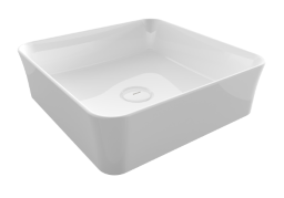 BOCCHI – Passion Schalenbecken 38 cm quadratisch ohne Hahn- und ÜL-Loch, Weiß