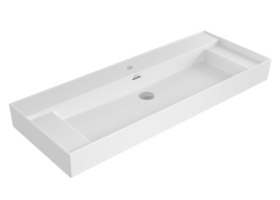BOCCHI – Passion WT 120 × 46,5 cm Ablage beidseitig mit Hahn- und ÜL-Loch, weiß, 1 Stück