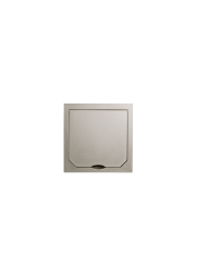 Abdeckung mit Klappdeckel Platin-Optik matt, 94 x 94 mm