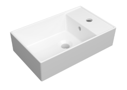 Bocchi Passion Handwaschbecken 45,5cm re Hahnloch re, mit ÜL-Loch, weiß GL