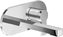 VILLEROY & BOCH – V&B Passion Wandtischarmatur 260 × 115 × 227 mm mit Push-Open-Ablaugarnitur, Chrom