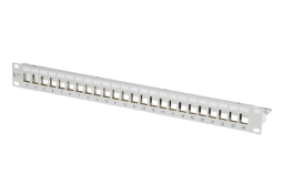 19-Zoll-Keystone-Modulträger 1HE 24 Port geschirmt grau METZ CONNECT