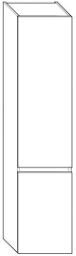 Viva Hochschrank mit 2 Türen links, 40 × 176 × 32 cm, Weiß