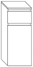 Viva Mittelschrank mit 1 Tür 1 Lade, rechts, 40x98x32cm, Weiß