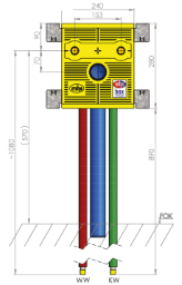 MHS – Waschtisch 240 Auslass 153 mm für Unibox Rohr Rehau Rautitan – 1 Stück