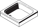 Una 1.0 Strukturträger inkl. Brausetasse 90x90x6,5cm, AQBT90F1