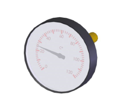 Meibes Thermometer zentrisch, rot NG 63, 0-120 Grad C