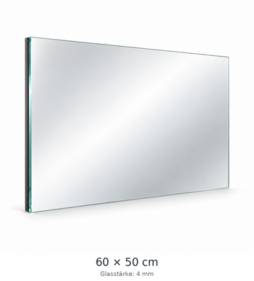 Floatglas-Spiegel 600 × 500 mm mit Feuchtraumbelag KIEDL