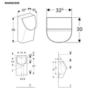 Prima Urinal mit Deckel Zulauf hinten, verdeckte Befest.Weiß-2