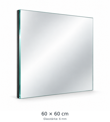 Floatglas-Spiegel 600 × 600 mm mit Feuchtraumbelag KIEDL
