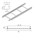Kabelleiter H=60 B=300 mit integrierter Verbindung verzinkt | 3 m-2